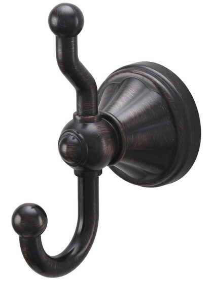 Hudson Double Bath Hook in Tuscan Bronze.